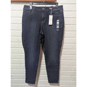 Lane Bryant Women's Blue Dark-Wash High-Rise Ultimate Stretch Skinny Jeans Size